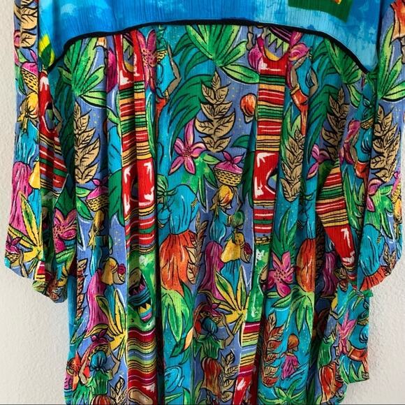 BOP Vintage Art to Wear Tropical Scene Women in Action Art Vibrant Artsy 1X - Picture 7 of 15